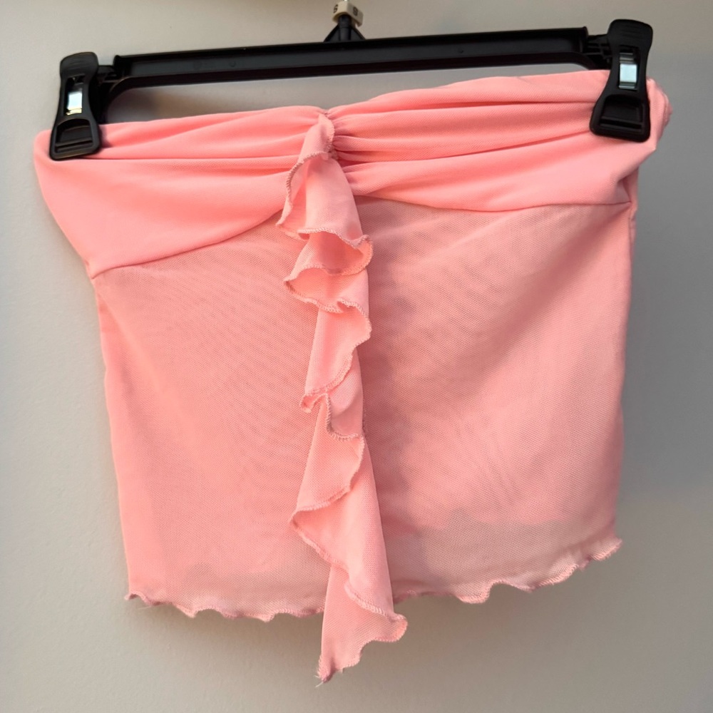Edikted Pink Mesh Tube Top